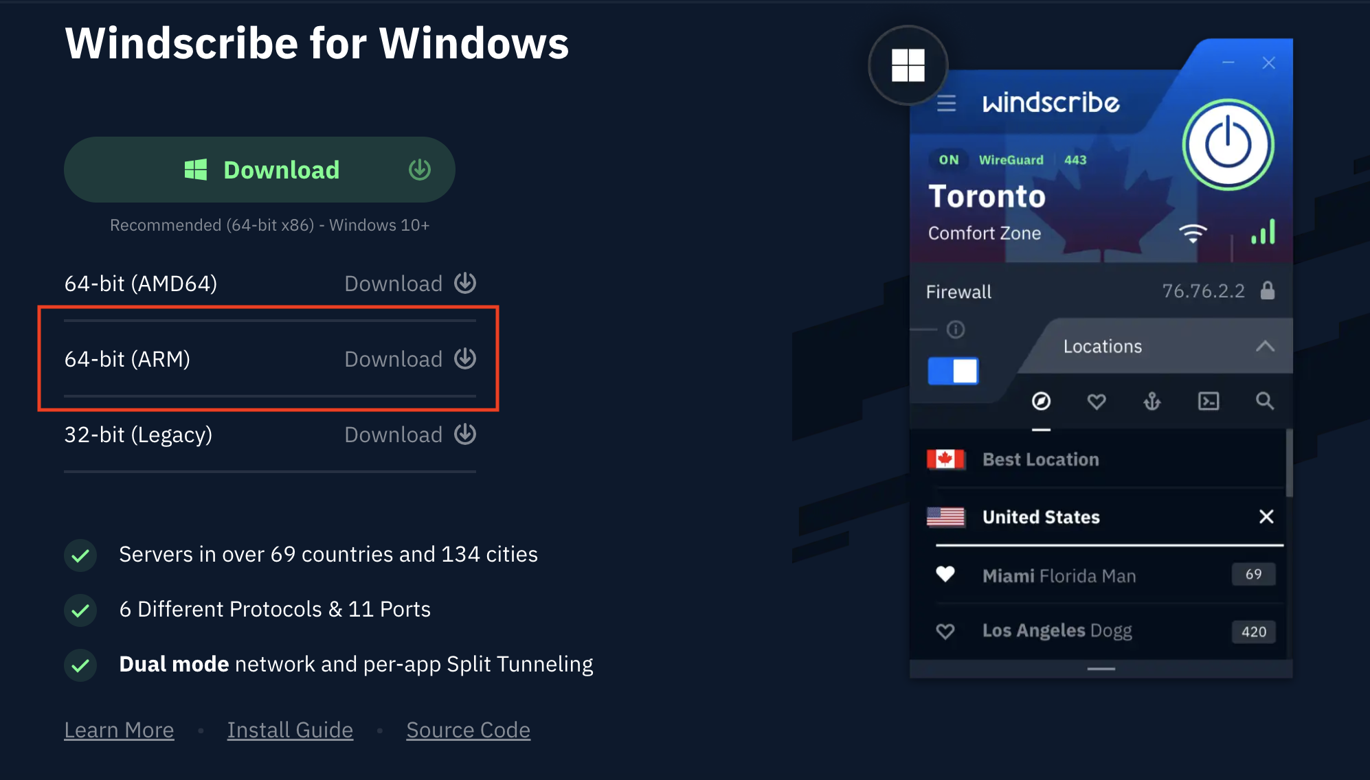 Windows Download Section of website