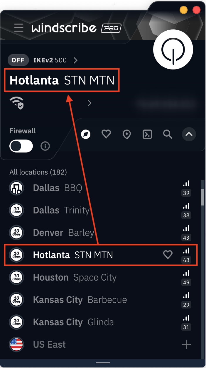 Custom names shown in Location list