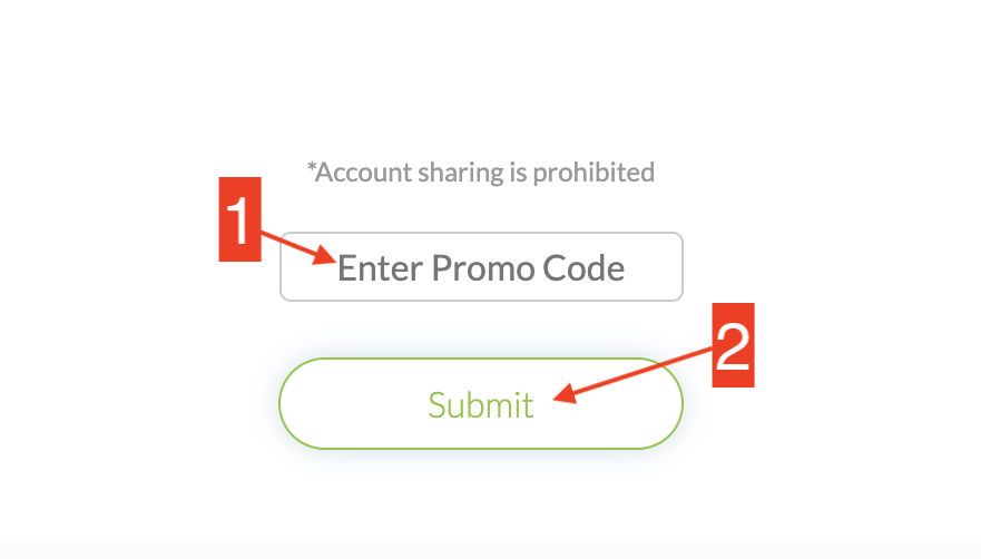 Steps to enter promo code