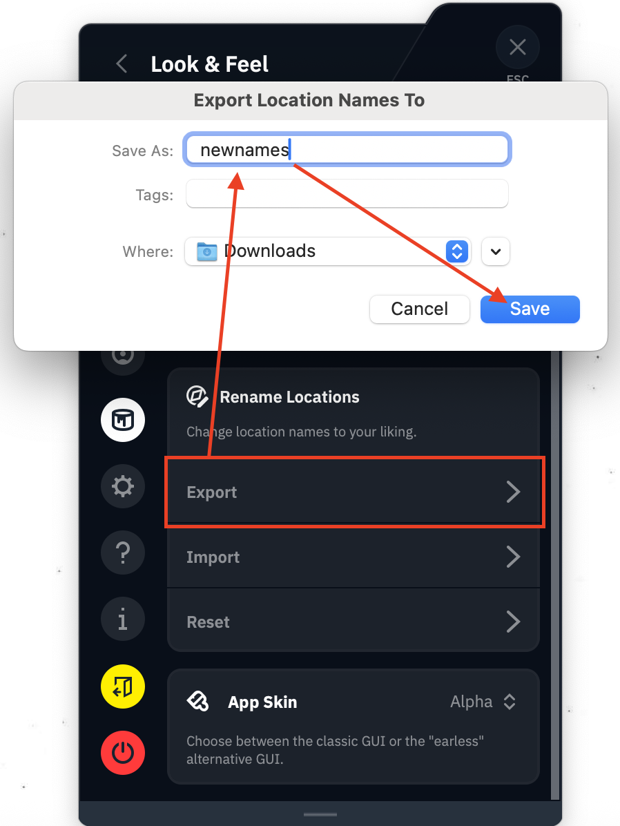 Export steps
