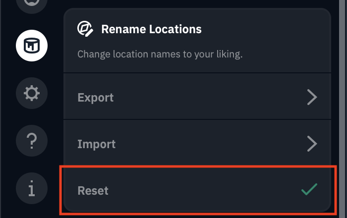 Reset button